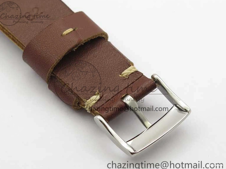 0115 Vintage Seamaster 300 Date T SS B12 Black Dial On Brown Leather Strap A2836 (Free Nylon Strap) WeatherProof 7911